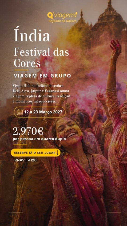 Anúncio da viagem de grupo à Índia, Festival das Cores